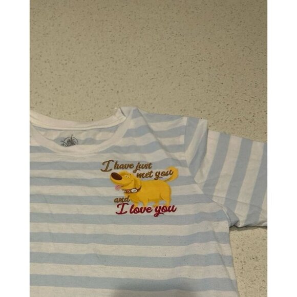 Disney dug striped t-shirt child UP size small embroidered - Picture 2 of 3